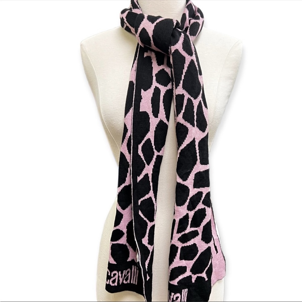 Roberto Cavalli Wool Blend Animal Print Scarf 🦒